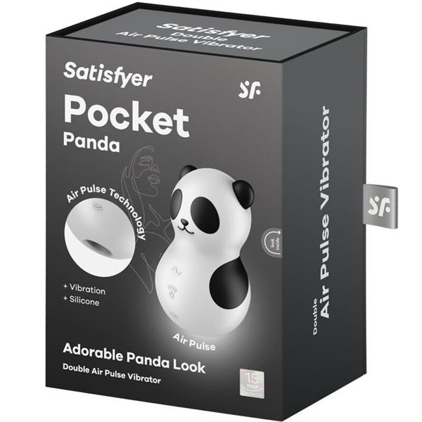 POCKET PANDA STIMULATOR & VIBRATOR BLACK AND WHITE
