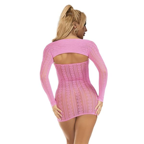 952471 PINK FISHNET DRESS ONE SIZE
