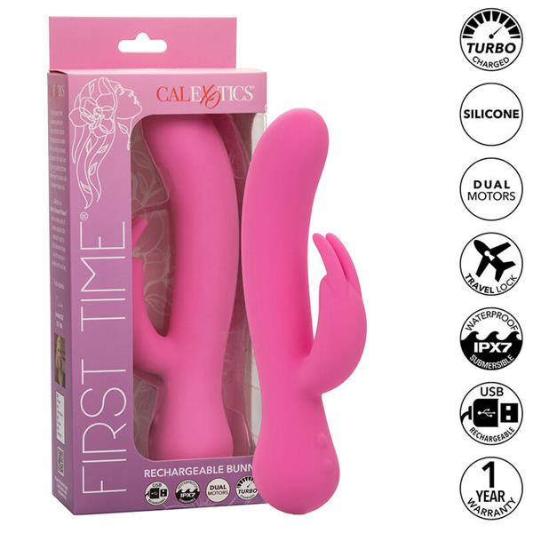 FIRST TIME VIBRATOR RABBIT RECHARGEABLE PINK
