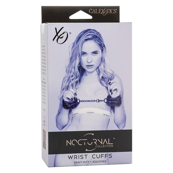 NOCTURNAL LEATHER WRIST CUFFS ADJUSTABLE BLACK