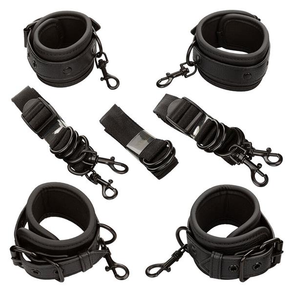 NOCTURNAL BED RESTRAINTS LEATHER ADJUSTABLE BLACK