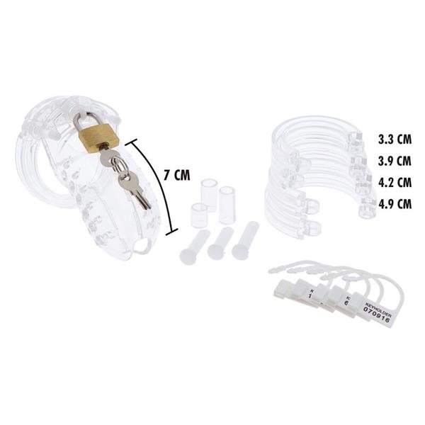 EKSTREMNA ČASTI COCK CAGE ACRYLIC PODESIV CLEAR