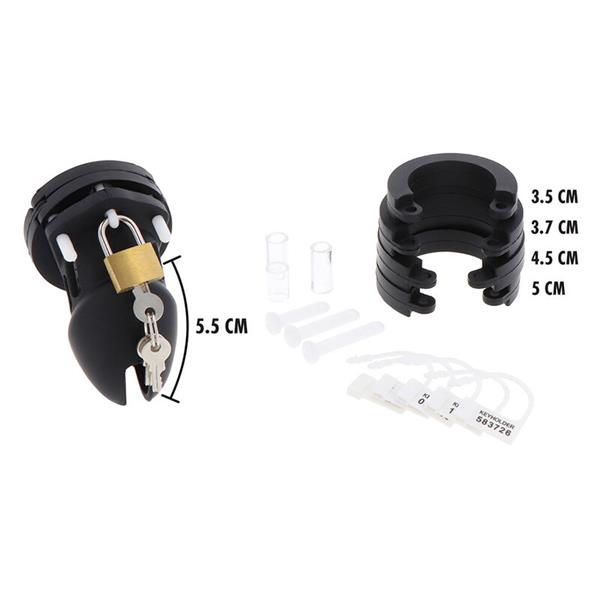 EXTREME CHASTITY COCK CAGE SILICONE SIZE S BLACK