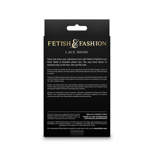 FETISH & FASHION ČIPKASTA KAPUCA ČRNA