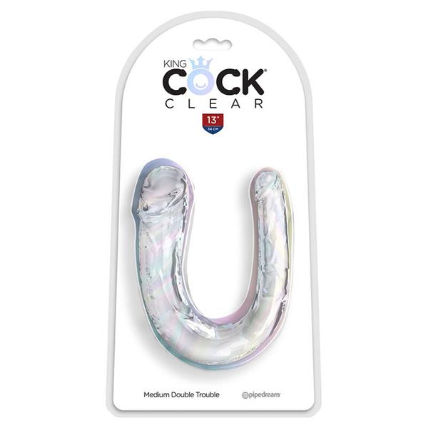 DOUBLE TROUBLE DOUBLE DILDO 33 CM CLEAR