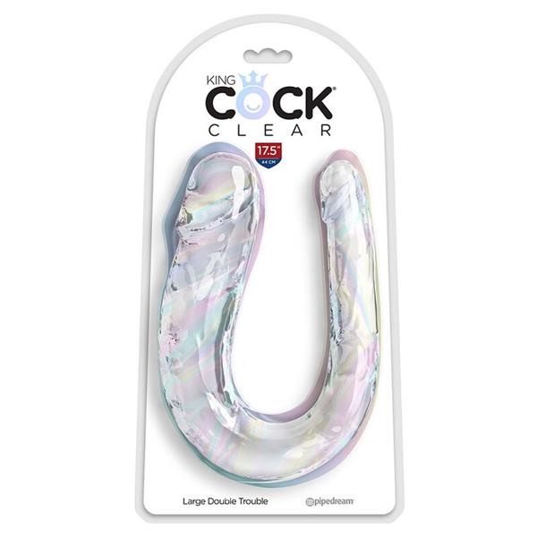 DOUBLE TROUBLE DOUBLE DILDO 44 CM CLEAR