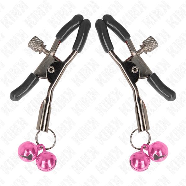 DOUBLE BELL NIPPLE CLAMP PINK 6 CM