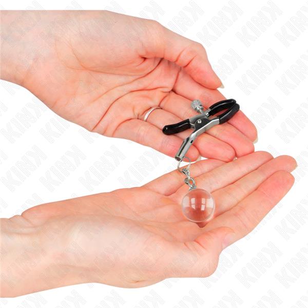 GLASS BEAD NIPPLE CLAMPS SILVER 6 CM