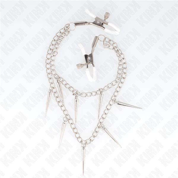 NIPPLE CLAMPS WITH SPIKES CHAINS 30 CM