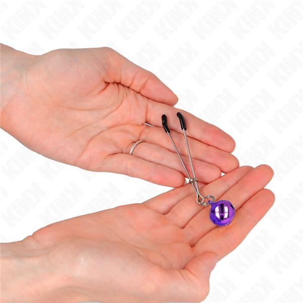 THIN BELL NIPPLE CLAMPS PURPLE 7 CM