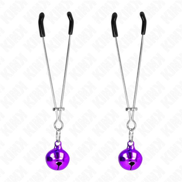 THIN BELL NIPPLE CLAMPS PURPLE 7 CM