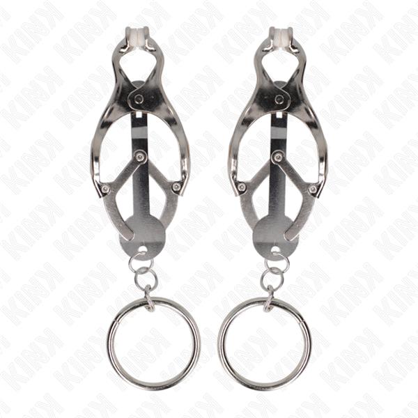 O-RING JAPANESE CLOVER NIPPLE CLAMPS SILVER