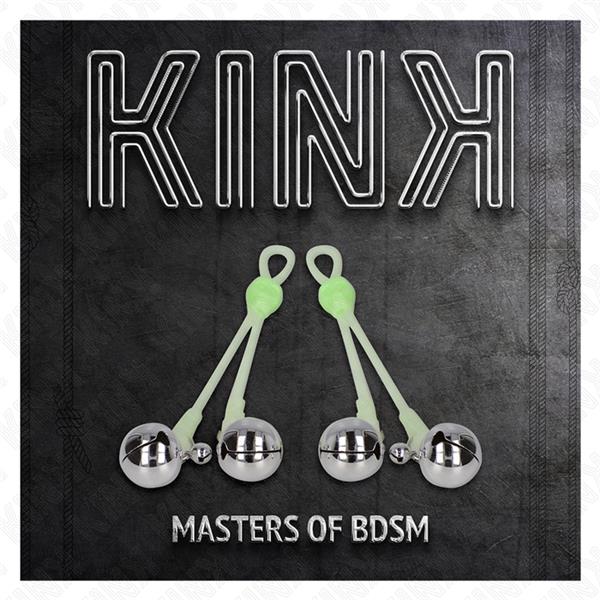 SVETLEČE KLAMPE ZA NIPPLE S ZVONČKI PRILAGODLJIVE ZELENE / SREBRNE