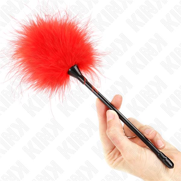 RED TICKLE FEATHERS USED FOR THE BONDAGE KIT 27 CM