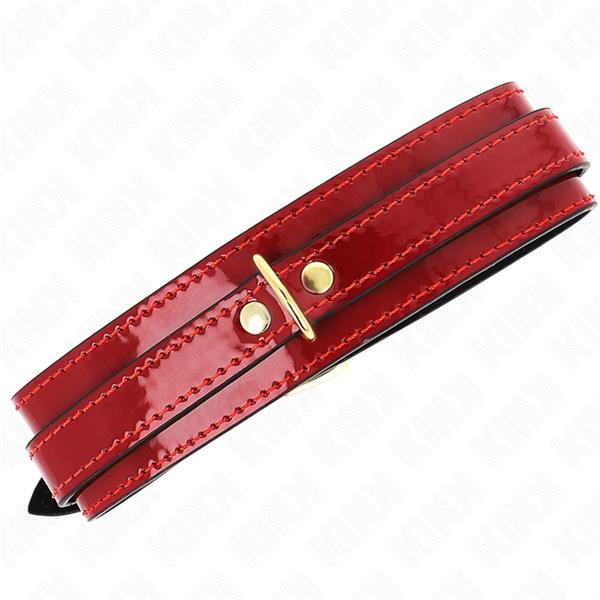WINE RED ADJUSTABLE NECKLACE WITH GOLDEN DETAILS 29-42.5 CM X 4 CM