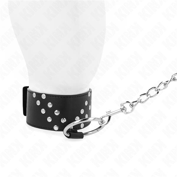 NECKLACE WITH BELT 65 CM WITH V RIVET ADJUSTABLE 36-43 CM X 5 CM