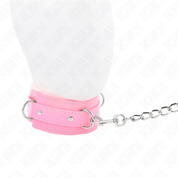 COLLAR WITH LEASH 65 CM WITH RESTRICTIONS PINK 36-42 CM X 5.5 CM