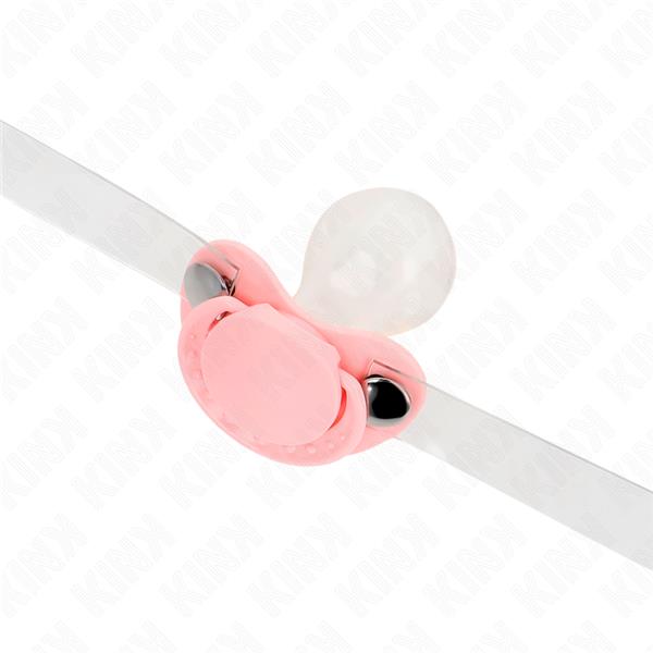 PINK PACIFIER SHAPED GAG 5.5 x 4 CM ADJUSTABLE 43-60 CM