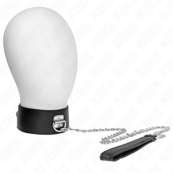 NECKLACE WITH BELT 65 CM WITH WIDE BLACK STRAP ADJUSTABLE 33.5-41 CM X 5 CM