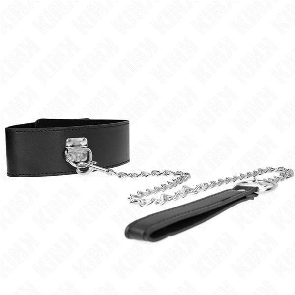 NECKLACE WITH BELT 65 CM WITH WIDE BLACK STRAP ADJUSTABLE 33.5-41 CM X 5 CM