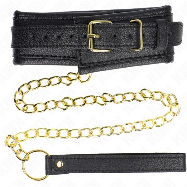 NECKLACE WITH SPONGE IMITATION LEATHER STRAP MODEL 1 ADJUSTABLE 37-54 CM X 3 CM