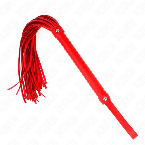 WHIP WITH RED TEXTURED HANDLE 48.5 CM