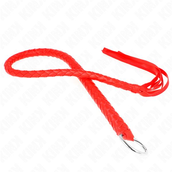 SNAKE WHIP WITH RED HAND RING 65 CM