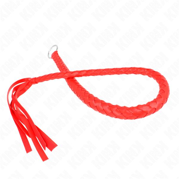 SNAKE WHIP WITH RED HAND RING 65 CM