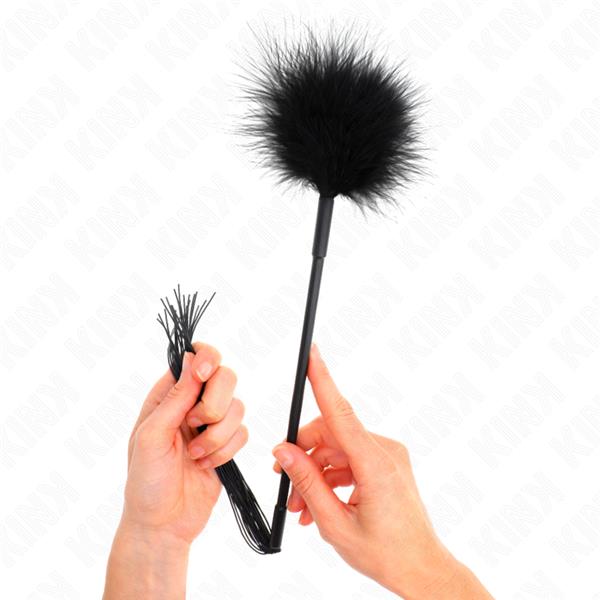 SILICONE WHIP WITH FEATHERS FOR TICKLE 47 CM