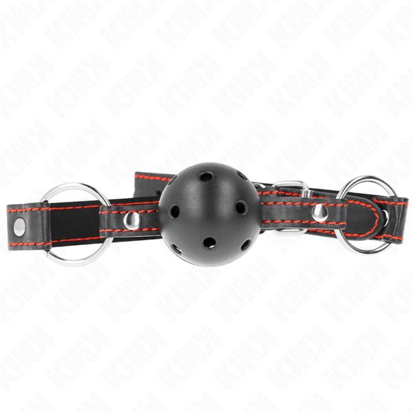 HOLLOW HARD BLACK BALL GAG MODEL 2 65 x 2.5 CM