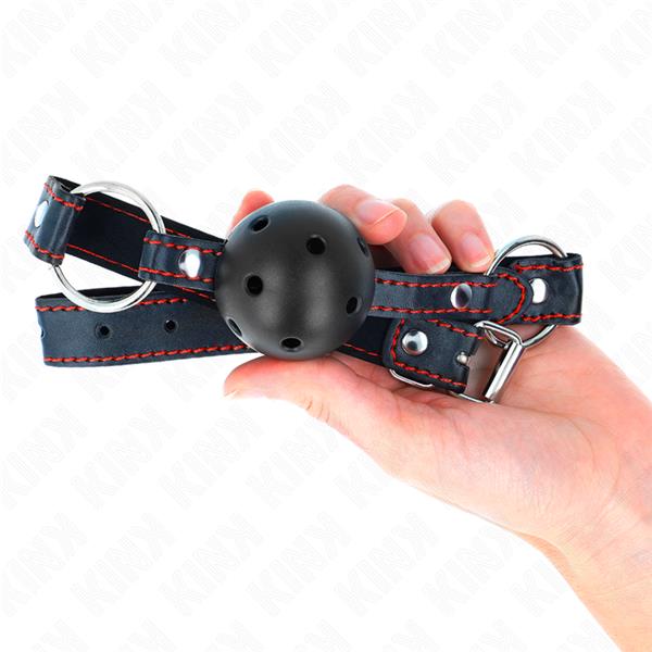 HOLLOW HARD BLACK BALL GAG MODEL 2 65 x 2.5 CM