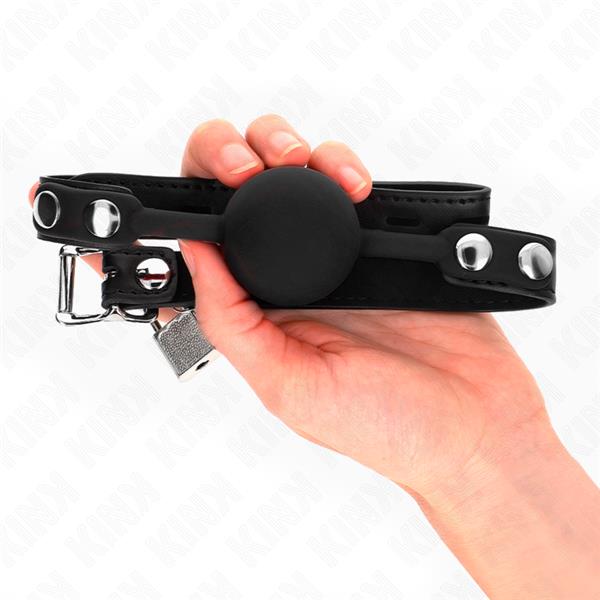 MODEL 1 SILICONE BALL 4 CM GAG WITH LOCK 60 x 2 CM