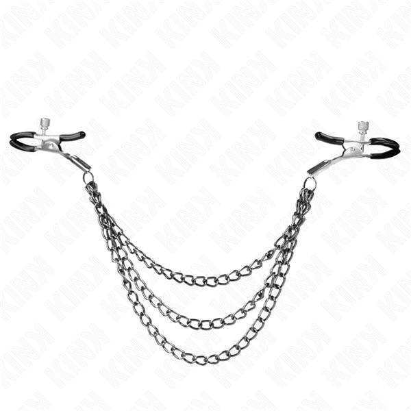 STEZNI KLAMPE ZA NIPPLE S 3 LANCA CRNE 20/23/28 CM