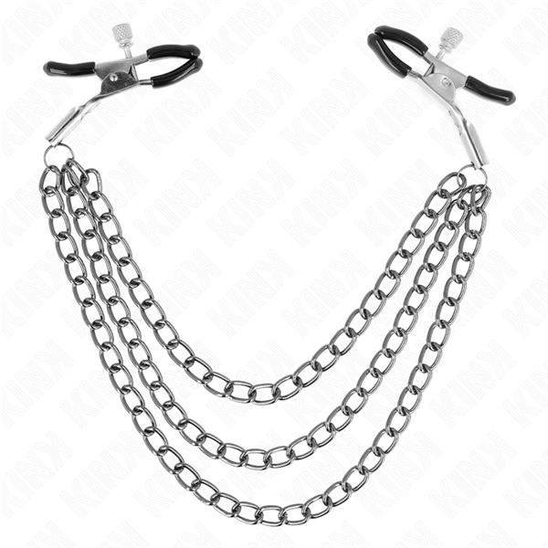 STEZNI KLAMPE ZA NIPPLE S 3 LANCA CRNE 20/23/28 CM