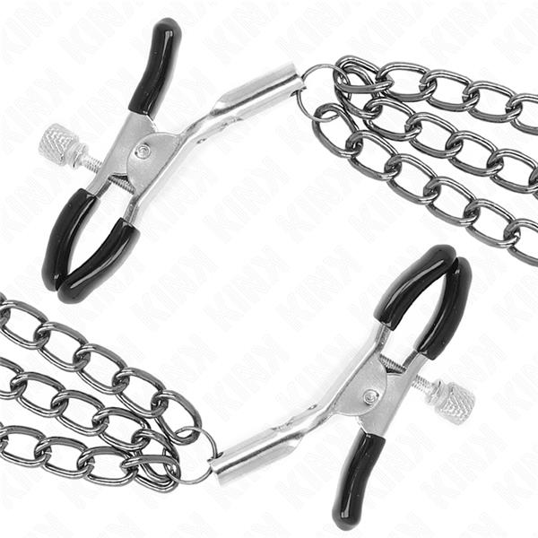 STEZNI KLAMPE ZA NIPPLE S 3 LANCA CRNE 20/23/28 CM