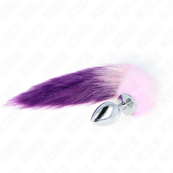 ANAL PLUG SIZE L 10 X 4 CM WITH SYNTHETIC TAIL 40 CM PURPLE