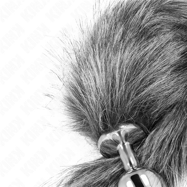 ANAL PLUG SIZE M 8 X 3.5 CM WITH SYNTHETIC TAIL 40 CM GREY