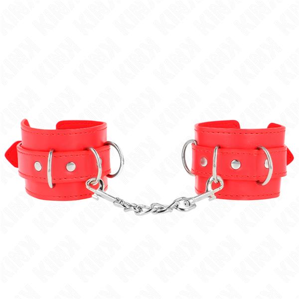 3 D-RING WRIST RESTRAINTS ADJUSTABLE RED 17.5-25 CM X 6 CM
