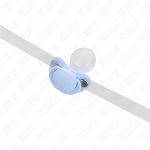 LIGHT BLUE PACIFIER SHAPED GAG 5.5 x 4 CM ADJUSTABLE 43-60 CM
