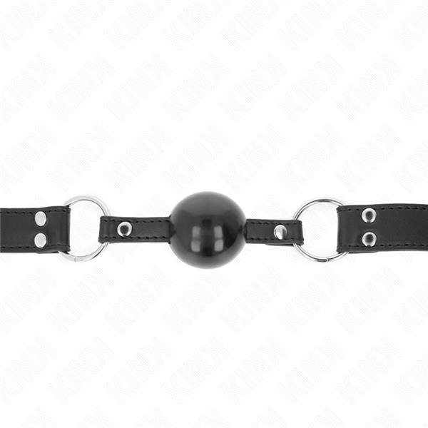 SOFT AND SOLID BALL 4 CM GAG WITH LEATHERETTE STRAP 62 x 2.5 CM ADJUSTABLE 42-58 CM