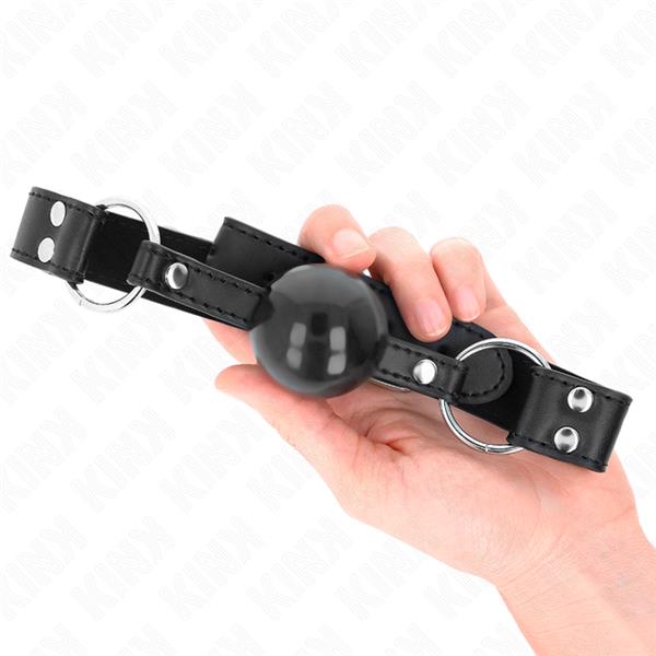 SOFT AND SOLID BALL 4 CM GAG WITH LEATHERETTE STRAP 62 x 2.5 CM ADJUSTABLE 42-58 CM