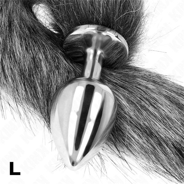 ANAL PLUG SIZE L 10 X 4 CM WITH SYNTHETIC TAIL 40 CM GREY