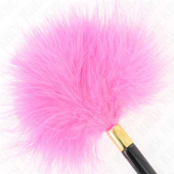 FUCHSIA GOLD METAL TICKLE FEATHERS 18 CM