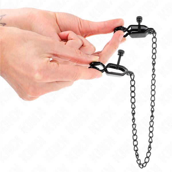 FLAT CHAIN NIPPLE CLAMPS BLACK 30 CM