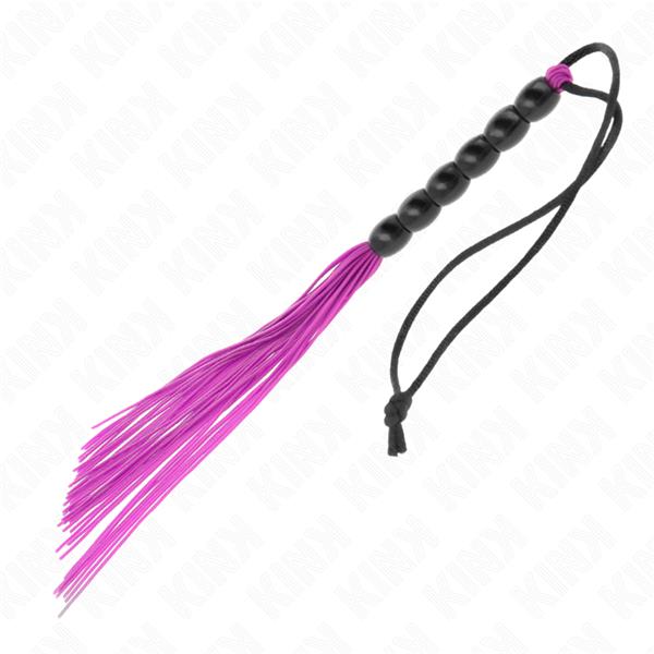 MINI SILICONE WHIP WITH 6 PURPLE BEADS 26 CM