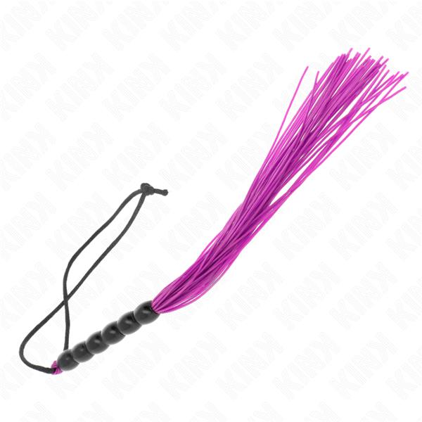 MINI SILICONE WHIP WITH 6 PURPLE BEADS 26 CM