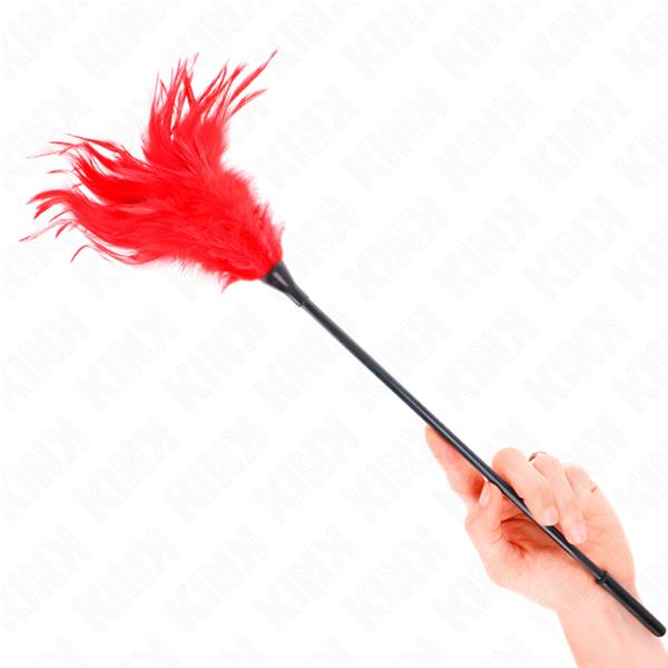 MULTIPLE RED TICKLE FEATHERS 45 CM