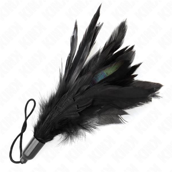 TICKLE FEATHERS WITH ROPE HANDLE PLASTIC BASE 15 CM