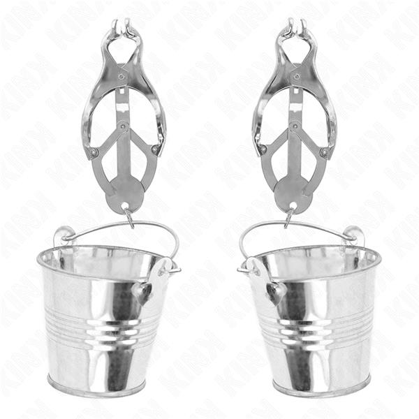JAPANESE CLOVER NIPPLE CLAMPS WITH BUCKETS SILVER