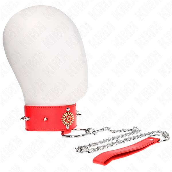 RED DIAMOND NECKLACE WITH BELT 65 CM AJDUSTABLE 35-51 CM X 7 CM